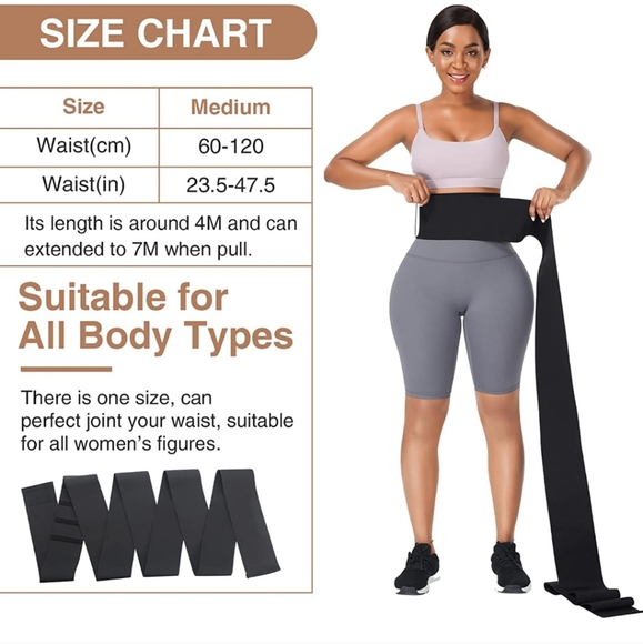 NEW Feelingirl Black Waist Trainer for Women One Size - Picture 3 of 9